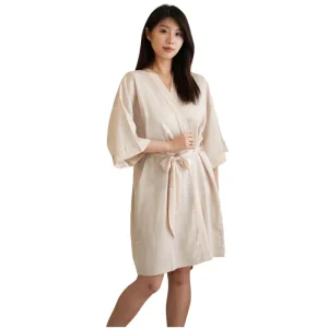 Factory Supply Knee Long Salon Pure Silk Kimono Bathrobes V Neck Women Ladies Silk Satin Robes Pajamas