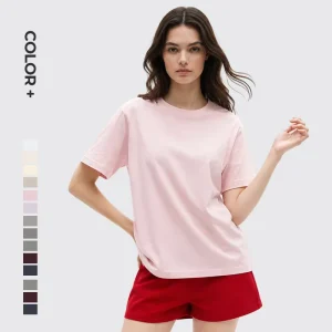 Factory Women Blank 100% Cotton T-shirt Casual Top Women T-shirt Pink Women Short Sleeve Top Shirt