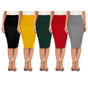 Faldas Para Mujer Black Knitted Bodycon Wrap Women Summer High Waist Pencil Skirts