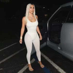 Fashion Autumn Women’s Rompers Solid Color Sleeveless Halter Slim Flare Trousers Jumpsuit Women Bodysuit