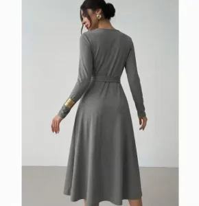 Fashion Casual Women’s Islamic Dress for Spring Summer Maxi Length Natural Waistline Breathable Solid OEM Service Available