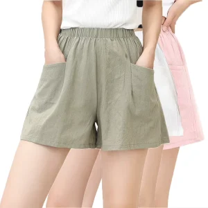 Fashion Cotton Ladies Summer High Waist Pants Women Blank Custom Shorts