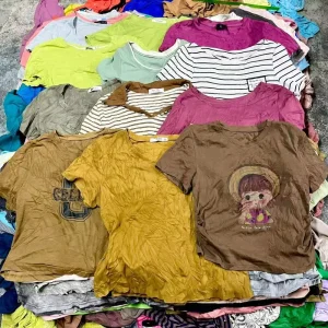 Fashion Cotton Second Hand Cotton Tops Blouse Fashion Korea Women’s T-Shirts Used Women Clothes Used Girl’s Clothing