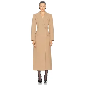Fashion Design Elegant Coat Women OEM ODM High Quality Luxury Coats Camel Custom Autumn Winter Wool Women’s Long Coat