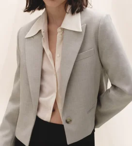 Fashion Design Women Cropped Blazer With Button Boxy Slim Fit Blazer Ladies Women