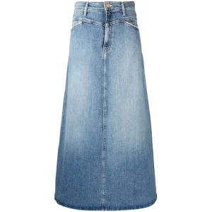Fashion Girl the Jean Maxi Skirt for Ladies Customized Women’s Plus Size Casual Flared Denim Skirts