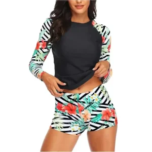 Fashion Long Sleeve Woman Beachwear Two Piece Women Swim Protection Surfing Swimwear Swimming Wear for Women