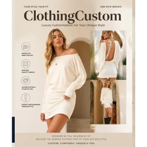 Fashion Loose Drop Shoulder Long Sleeve Bodycon Mini Dress Lazy Casual Sexy Dress OEM Custom Supported