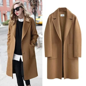 Fashion Plus Size Solid Color Casual Loose Jacket Long Winter Womens Coats for Girls
