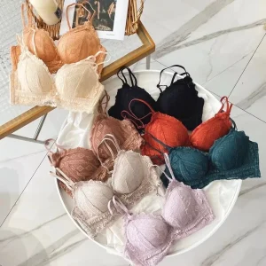 Fashion Sexy Soft Skin Friendly Lace Underwear Beautiful Back Push up Anti Sagging Women’s Bra Sets