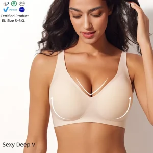 Fashion Sexy Women Traceless Plus Size Women’s Underwear Wirefree Support Bra Breathable and Padded Cup Bras
