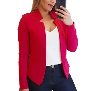 Fashion Solid Slim Fit Long Sleeve Ladies Spring Jacket Formal Office Women Blazer New Style Plus Size Women’s Coats