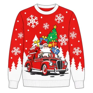 Fashion Style Custom Funny Holiday Winter Christmas Sweater Family Pattern Jacquard Print Jumper Ugly Knitted