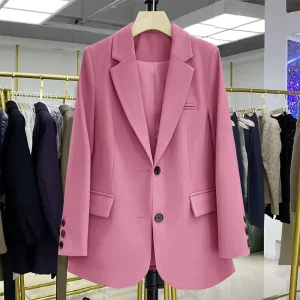 Fashion Women Coats Designer Casual Long Sleeved Loose Blazer Double Button Suit