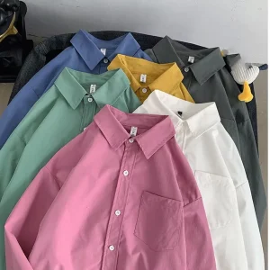 Fashion Women’s Long Sleeved Shirts Plus Size Women’s Clothes New Korean Version Loose Solid Color Women’s Tops