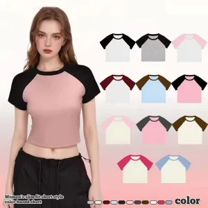 Fashion Young Girls Women’s Crop Top Summer Custom Logo Design Ladies Crop Top New Tees