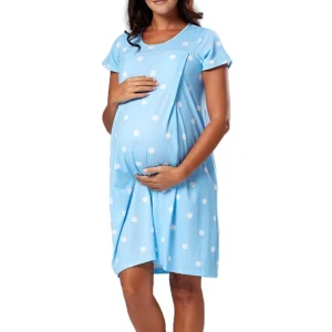 Fashionable Short Sleeves Maternity Clothes Pregnant Uniform Dress Female in Hospital