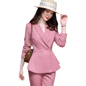 Fashionable Woman Suits Two Pieces Professional Show Thin Formal Business Women Suits Set