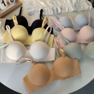 Fashionable Women’s Bra Comfortable Breathable Seamless One Piece Push Up Solid Color Brassiere Bra for Women