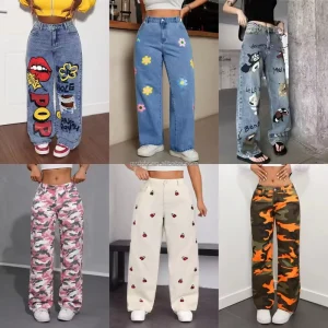 Fashionable Women’s Casual Loose Jeans Produced by the Factory Cotton Elastic Elongated Summer Women’s Pants