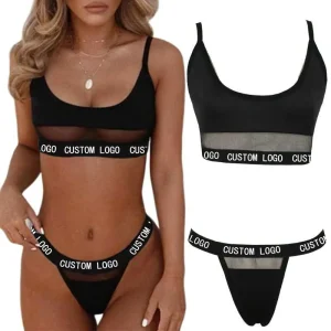 Female Sports Panties Underwear Women’s Pantie Custom Logo Letter Push up Bra Sets