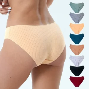 Female Underwear Women’s Cotton Briefs Mid Waist Solid Color Unerpanties Comfort Breathable Sexy Panties