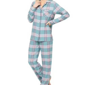 Flannel Pajama for Women 100% Organic Cotton Pyjama Set Sustainable Women’s Sleepwear Customize Womens Pijamas