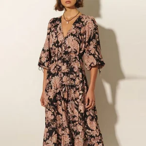 Floral Tunic Short Sleeve Linen Dress Boho Vacation Plus Size Women’s Casual Elegant Maxi Dresses