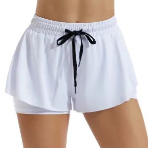 Flowy Athletic Shorts For Women Gym Yoga Workout Running Spandex Butterfly Tennis Skort Cute Summer Sports Wear Soft OEM Custom