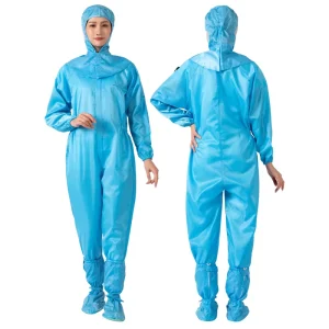 Food Factory Washable ESD Clothes Anti Static Jumpsuit Cleanroom Suit Garment Without Hood