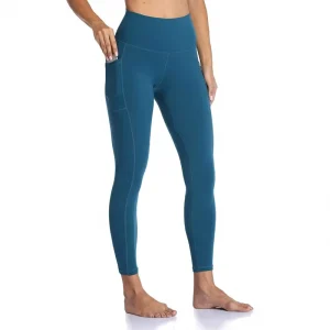For Women’s High Waisted Yoga Pants Full Length Leggings Pockets Tummy Control for Material Color Blocking Pattern