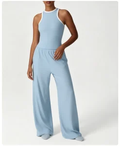 Form Fitting Tank Top & Butt Lifting Wide Leg Pants 2 Piece Set Casual Yoga & Gym Outfit For Women