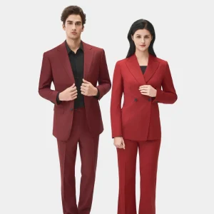 French Chic Style Formal Women’s Corporate Uniform Suit Set with Button High Quality Matching Color Set for Conference Meetings