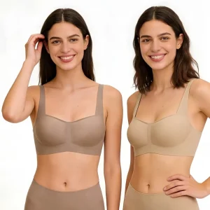 French Seamless Comfortable Underwear Women’s Soft Support Gathered on the Top to Prevent Sagging Sexy Bra