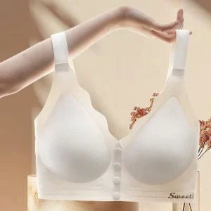 Front Closure Bra Seamless Anti Sagging Breathable Women’s Plus Size Beautiful Solid Traceless Non Steel Ring Everyday Bralette