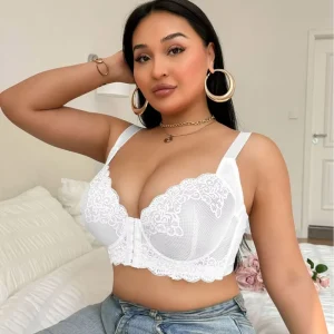 Front Closure Ladies Underwear Stylish Lace Underwire Brassiere Sexy Lace Full Cup Bra Women Lingerie Bras