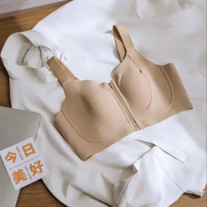 Front Zipper Sports Underwear Women’s Gather up Anti sagging Fitness Large Size Bra Seamless Beautiful Back Outer Wear