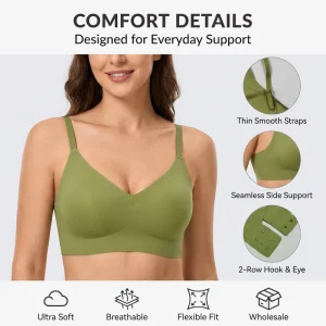 Full Coverage Breathable Flexible 2 row Brassiere Skin Friendly Bralette Adjustable Strap Ice Silk Seamless Bra