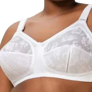 Full Cup Plus Big Size Bra Wireless Contrast Lace Cut Out Frill Sexy Thin Comfortable Ladies 40 Size Women’s Bra