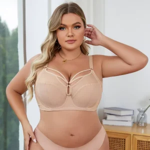 Full Cup Wire Free Sexy Bras Thin Breathable Lace Wide Adjusted Straps Back Closure Bras Plus Size Women’s Comfortable Underwear