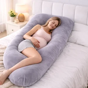 G Shape Pregnancy Pillow Full Body Maternity Support Pillow With Removable Washable Cover