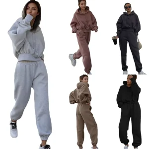 GZLP PP1939 Long Sleeve Two Piece Sportswear Ladies Fashion Solid Color Good Quality Leisure Running Wear Women’s Activewear Set
