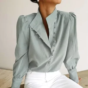 Girls Clothing Elegant Solid Fashion Woman Tops and Blouses Korean Casual Shirts for Women