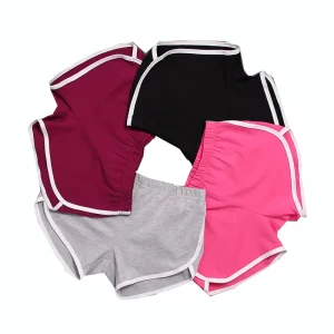 Girls Women’s Shorts Quick Dry Running Sport Double Layer Elastic Waist Active Workout Shorts With Yoga Short