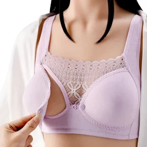 Gothic Front Opening Button Breastfeeding Underwear Women’s No Steel Ring Push Up Anti Droop Pregnancy Period Postpartum Bra