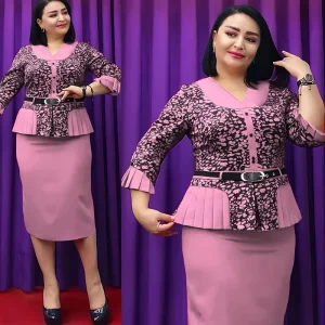 H & D Plus Size Womens Clothing Casual Dresses Office Wear Ladies Dress African Clothing