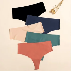 HAGO European Size Morandi Color Women’s Sports Panties Ice Silk Crotch Mid waist One piece Thong Quick Drying Dobby Fabric