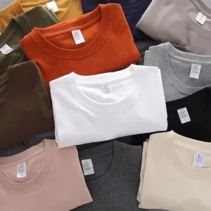HEALY Customized Pattern logo 100% Cotton Men’s and Women’s Loose-fitting Base T-shirt Breathable Short-sleeved Knitted T-shirt