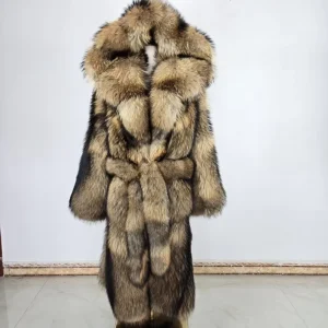 HX8808Winter Warm Real Fox Fur Coats Women High Quality Outerwear Genuine Fur Jacket Overcoat