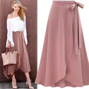 Half length Women’s Skirt Female Autumn New Style High Waist Irregular Split Dress